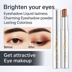 3-Color Gradient Eyeshadow Stick Long-Lasting Creamy Eyeshadow Highlighter Stick Waterproof for Easy Lazy Makeup