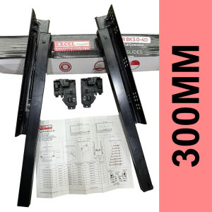 EXCEL KUCIFER BK3.0-4D BLACK UNDERMOUNT SOFT CLOSING FULL EXT DRAWER TRACK