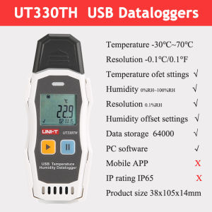 UNI-T UT330TH Humidity Temperature Data Logger Digital Thermometer Hygrometer USB Recorder Support Mobile APP High Precision For Food