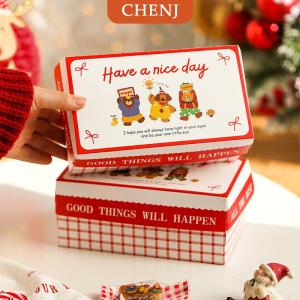 [COD] CHENJ กล่องของขวัญคริสต์มาสกล่องของขวัญสำหรับการอบขนมบิสกิตช็อกโกแลตของที่ระลึกดีไซน์การ์ตูน