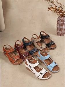 [Free Shipping] Summer womens large size thick-soled sandals with a single strap trendy and versatile peep-toe shoes