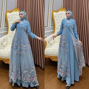 Elly fashion/New Rihana Dress Matt Ceruty Tille/Dress terbaru/Gamis kondangan/Dress brukat/Termurah