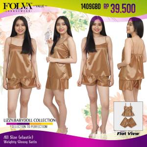 FOLVA tanktop baju tidur set celana pendek satin all size
