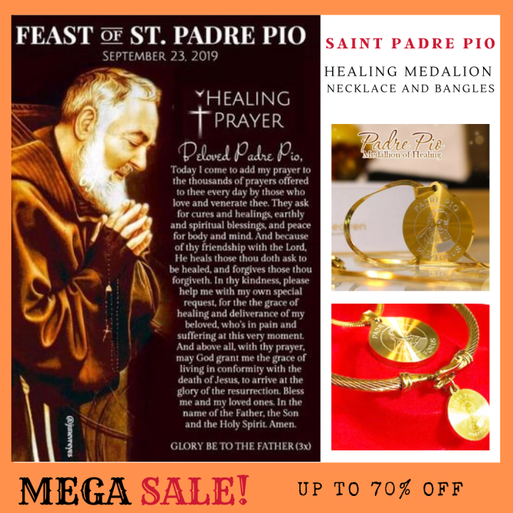 [AUTHENTIC] Padre Pio Medalion Necklace and Bangles (Healing Medallion