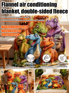 Flannel Air Conditioning Blanket Extra Large Blanket Double-Sided Fleece Double-Layer Thickened Printed Fabric Blanket Cartoon Print Blanket