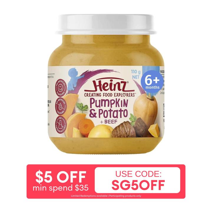 Heinz Pumpkin Potato Beef Baby Food Jar 110g Lazada Singapore
