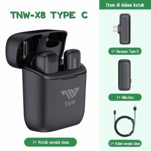 SCUDOS X8 Mikrofon Nirkabel Lavalier dengan Kotak Pengisi Daya Wireless Microphone Mikrofon Lapel Mini Microphone Mic clip on untuk YouTube TikTok Facebook Live Streaming Vlogging