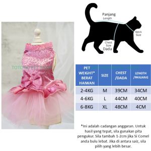 Dog Princess Dress - Baju Raya Kucing Betina Cat Dog Clothes Baju Kurung - Deepavali Raya 狗狗裙子