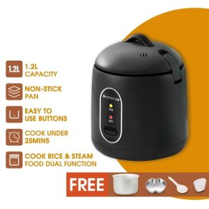 SG[Stock]1.2L mini rice cooker Automatic small electric non-stick one-button porridge pot and steamer