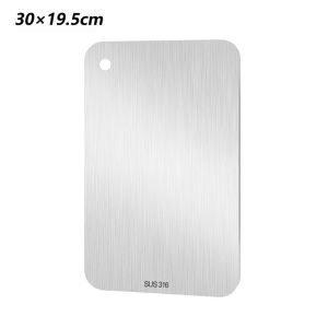 LUXELU Dày Thớt Thép không gỉ Chống mốc Thớt thái rau củ Đa chức năng Dụng cụ nấu ăn Tấm Thảm cắt Nhà bếp