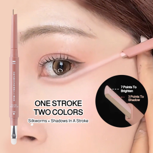 Sweat-Proof Two-Color 3D Lying Silkworm Eyeliner Pen Long-lasting Natural Waterproof Highlights Brighten Eyeliners