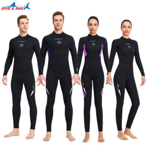 DIVE-SAIL Full-body Men 3mm Neoprene Wetsuit Surfing Swimming Diving Suit Triathlon Wet Suit for Cold Water Scuba Snorkeling  330015
