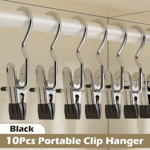 3PC/SET Stainless Steel Clothes Hanger with 10 Clips Windproof Space Save Underwear Socks Drying Racks