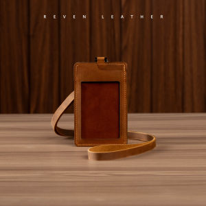 Reven Leather Arca Landyard - ID Card Name Tag Kulit Sapi Asli