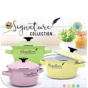 Maspion Signature Panci Kuping Kuah Warna Enamel Tebal 20 22 24 26 CM - WARNA RANDOM - MN