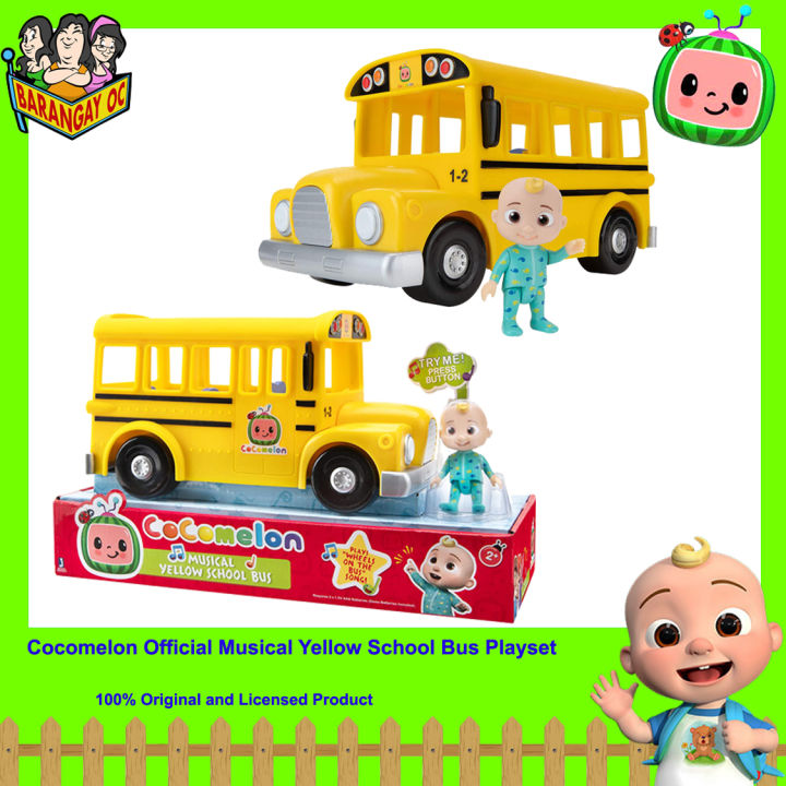 Cocomelon Wheels On The Bus Song Musical Yellow School Bus JJ