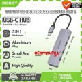 Robot USB-C HUB HT255S 5 in 1 Adapter with HDMI 4K, PD100W, USB 3.0 HUB - Garansi Resmi. 