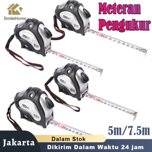 7.5m Pita Pengukur baja portabel pita pengukur yang dapat mengunci sendiri film pelapis nilon/Meteran Pengukur Kelas Industri Presisi Tinggi Bahan Stainless Steel Tebal Tahan Air