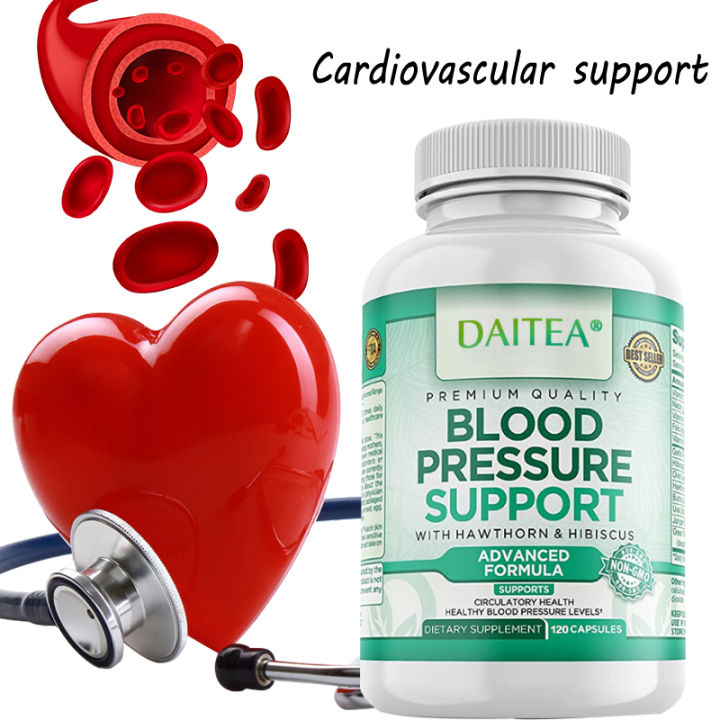 Premium Blood Pressure Support Supplement With Hawthorn, Hibiscus