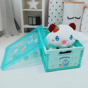 📍 กล้องพับพลาสติก SANRIO มีทั้งหมด 6 ลาย มีฝาปิด พับเก็บแบนได้ ขนาด 30×22×15 cm