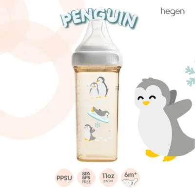 Hegen ขวดนมพรีเมียม ลายการ์ตูน ขวดนมPPSU จุกนมเบอร์ 3 Fast Flow สำหรับ 6 เดือนขึ้นไป - Feeding Bottle 11oz/330ml