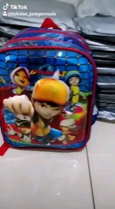 Tas Ransel Sekolah Anak TK PAUD Laki Laki Led Timbul Nyala Boboiboy Spiderman Ultramen