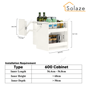 Solaze Aluminum Material Pull Out Elevator Lifting Pull Basket Pull Down Shelves Cabinet Elevator