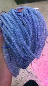 Ice Aquamarine 3 laps Bracelet 冰种海蓝宝多圈手串