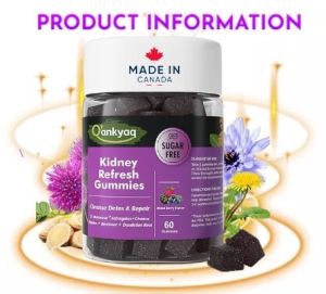 Original Oankyaq Kidney Refresh Gummies Sugar Free 60pcs Count Made in Canada