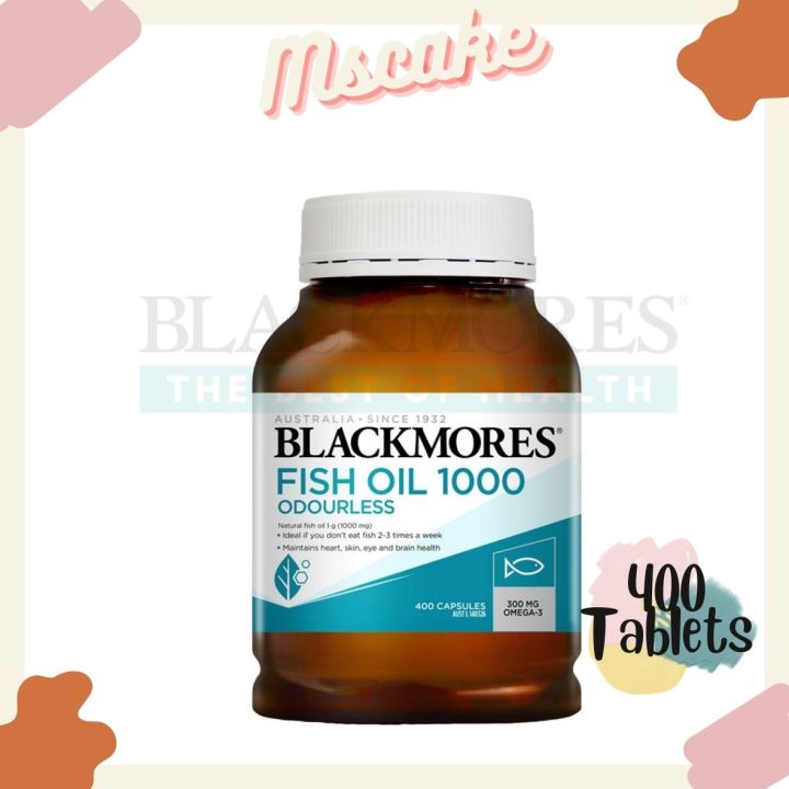 Blackmores Odourless Fish Oil 1000mg Omega-3 Mini 400 Capsules 200 