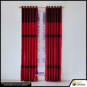 Gorden Jendela Ruang Tamu Mewah Bahan Blackout Tebal Dan Halus Tinggi 230 cm Smokering