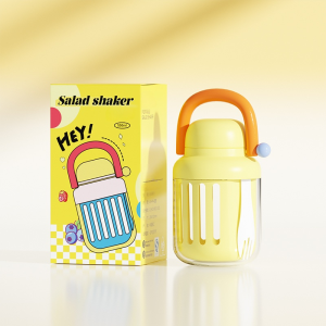 Portable Food Grade Fruit Cup With Fork Large Capacity Light Food Fat Loss Double Drainage Crisper