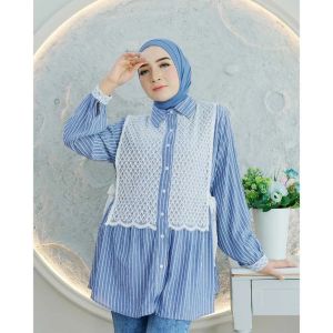 ALZETHA HERITAGE LACE BLOUSE KEMEJA SALUR BROKAT WANITA