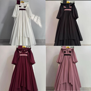 ABAYA TURXY TERBARU MASAH KINIH BAHAN CERUTY BABY DOLL ABAYA TURXY SATU SET aouter GAMIS WANITA MASAH KINI TERLARIS 2025 SIZE M L XL - Resleting Depan (Busui) - ⁠Tali Pinggang Kanan Kiri - ⁠Bagian Tangan Kancing - Cutting bagian bawah Lebar