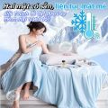 【AeonMall cùng kiểu dáng】Chăn làm mát mùa hè Cool Ice Silk Chăn mùa hè cao cấp Màu kem Chăn điều hòa không khí Chăn mỏng. 
