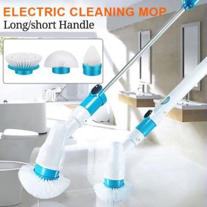 Electric Spin Scrubber Cleaning Turbo Scrub Brush Automatic Rotation Cleaner Wireless Charging Clean Floor Toilet Cleaning Tool Set