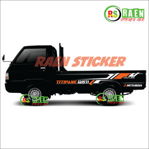 Stiker cuting mobil pick up l300 stiker body samping l300 stiker striping l300 tulisan titipan gusti bisa request Terlaris