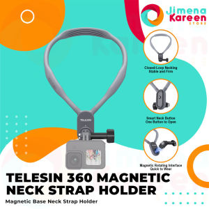 TELESIN U-Shape Magnetic Neck Hold Bracket for GoPro Hero Insta360 OSMO Action DJI Action Cam