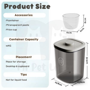 【Mi Pet Lover】Pet Food Storage Container with Measuring Cup Rice Food Cereal Container Bins
