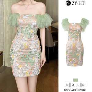 ZYHT EraVogue Womens Dresses Green Dresses Mesh Dresses Floral Dresses Work Dresses Hiso Dresses Vintage Dresses Work Dresses Party Dresses Evening Dresses 40504