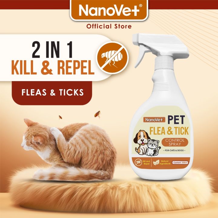 Nanovet® Pet Flea and Tick Control Spray for Cat and Dog (500ml) | Lazada