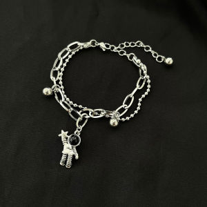 Fashion Angel Girl INS 2 สร้อยข้อมือโลหะสำหรับคู่รัก อุปกรณ์เสริมการออกแบบนักบินอวกาศ ของขวัญเครื่องประดับวันวาเลนไทน์