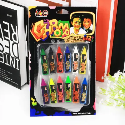 6 Or 12 Colors Face Paint Crayons Kits for Kids Washable Non-Toxic Face Painting Halloween Cosplay Makeup Body Paint Crayons for Music Festival Holiday Birthday Party.
