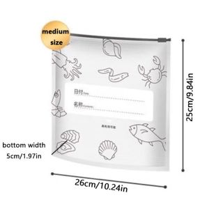 10Pcs/Bag Large Capacity Aluminum Foil Food Bag Leakproof Freezer Safe Kitchen Fresh Bag Fresh-keeping Reusable Zip Lock Bag