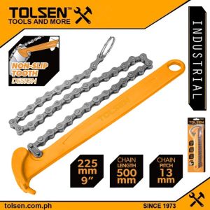 Tolsen Industrial Grade Chain Wrench Oil Filter Remover (9" | 12") Non-Slip Tooth Design