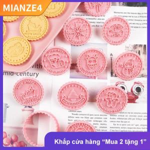 [COD] MIANZE4 Vòng Giáng Sinh Cookie Cutter Set 8 Pcs 3D Dập Nổi Cắt Khuôn Mẫu Cho Fondant Bánh Quy Pho Mát Nướng Nguồn Cung Cấp Bên