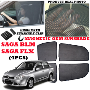 PROTON SAGA BLM FLX FL Magnetic Sunshade OEM Custom Fit Car Door Window Cover Mesh Net UV Sunlight Protector Sun Protection