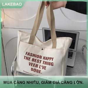 【LAKEBAO】 Canvas Tote Túi cho phụ nữ công suất lớn duy nhất Vai Túi sinh viên các lớp học đi lại máy tính xách tay mang Túi Túi giản dị Túi xách