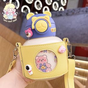 ซื้อ1แถม4 ♡พร้อมส่ง♡ กระติกน้ำเด็ก ลายสุดคิ้วท์ ขนาด 700ml ซื่้อ 1 แถม 4 ของแถมเยอะมาก!!