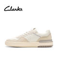Clarks Mens Courtlite2 Lo Sneakers - Off White Suede. 